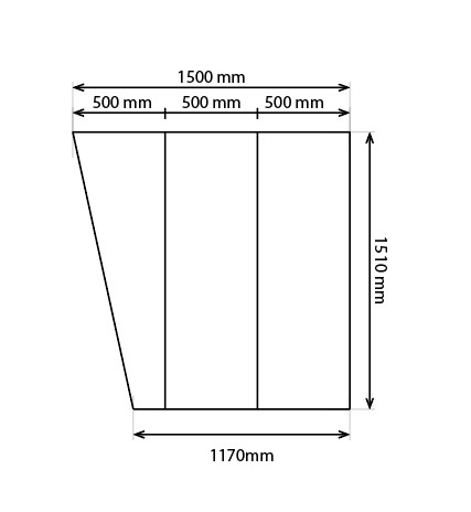 【日本製】大型浴槽用風呂ふた ビッグセーション1510x1500 3枚割