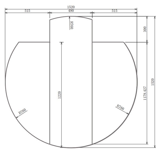 変形組合せ風呂ふた　1520mm×1520mm 3枚割