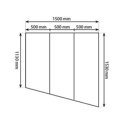 【日本製】大型浴槽用風呂ふた ビッグセーション1530x1500 3枚割