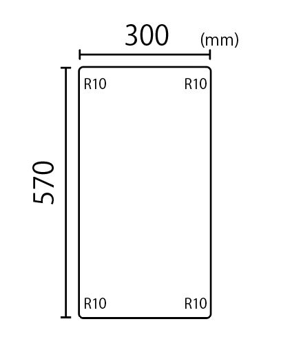 変形組み合わせ風呂ふた570ｍｍ×300mm変形なし　１枚割