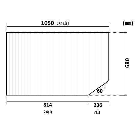 変形巻きふた　680mm×1050mm