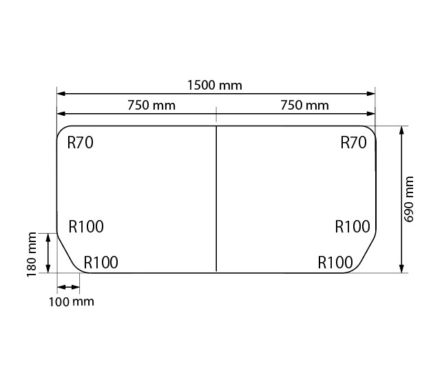 【送料無料】耐久性１番！オーダー組み合わせふた 変形　690X1500mm 2枚割り
