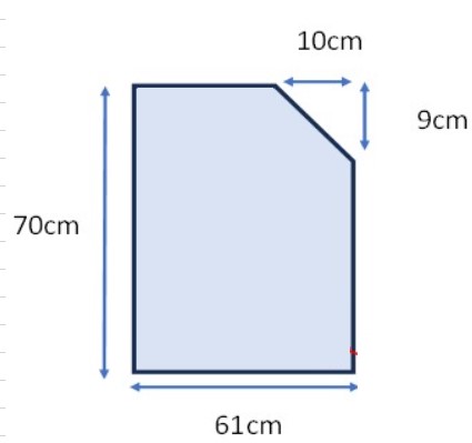 変形オーダーメイド組み合わせ風呂ふた 700mmx610mm 1枚割　変形