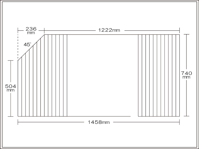 変形巻きふた　左上45度カット　740ｍｍ×1458ｍｍ　※受注生産※