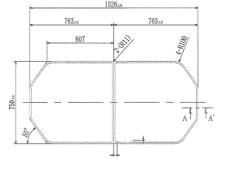 変形有　組み合わせ風呂ふた750ｍｍｘ1526mm　2枚割