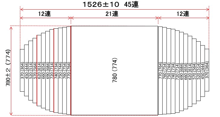 変形巻きふた　780ｍｍｘ1526mm　