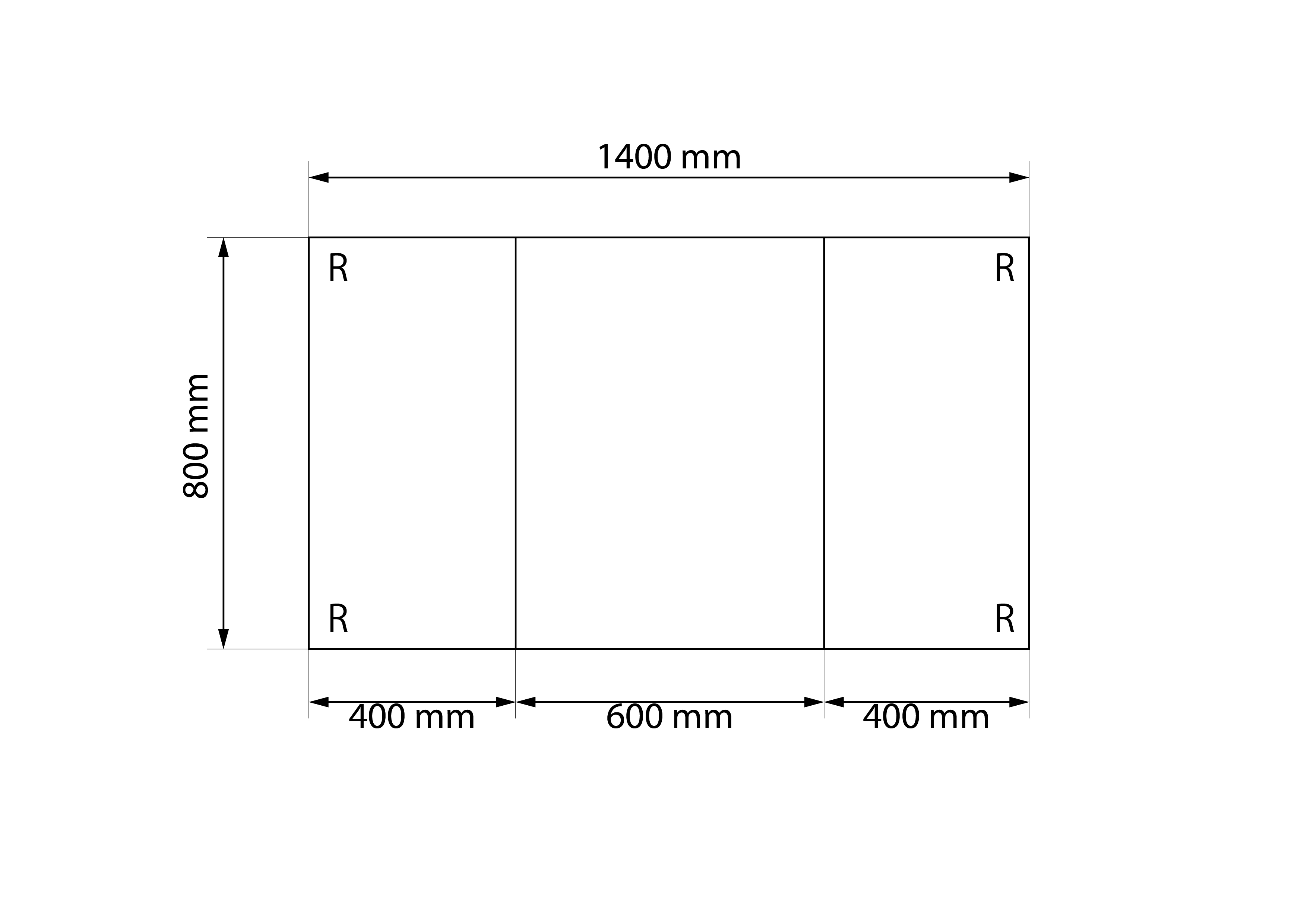耐久性１番！セミオーダー組み合わせふた 非均等　800×1400mm 3枚割