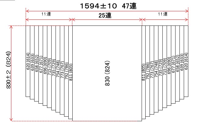 くるくる巻ける巻きふた　オーダーシャッターふた830ｘ1594mm　変形
