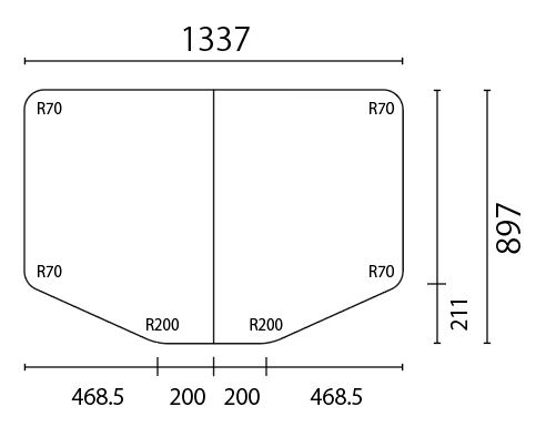 変形組合せ風呂ふた　897mm×1337mm 2枚割　