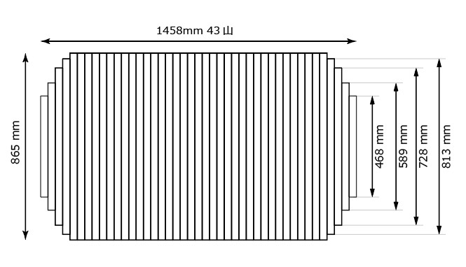 オーダーシャッター865ｘ1458mm（43山）
