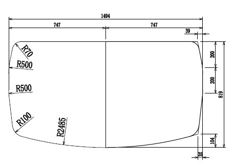 変形有　組み合わせ風呂ふた819ｍｍｘ1494mm　2枚割