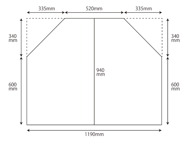 変形組合せ風呂ふた　940mm×1190mm 2枚割 (台形)