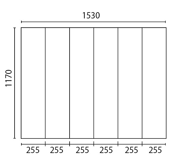 ビッグセーション1170x1530mm 6枚割　Rなし