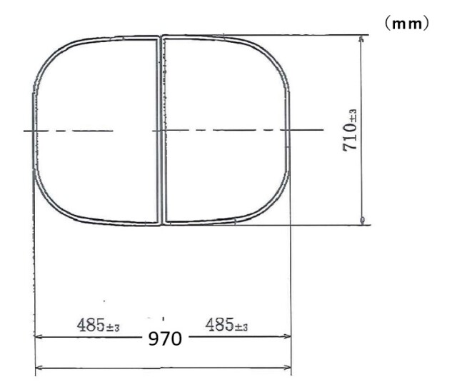 変形組合せ風呂ふた 774mm×1536mm3枚割 風呂ふた満足館