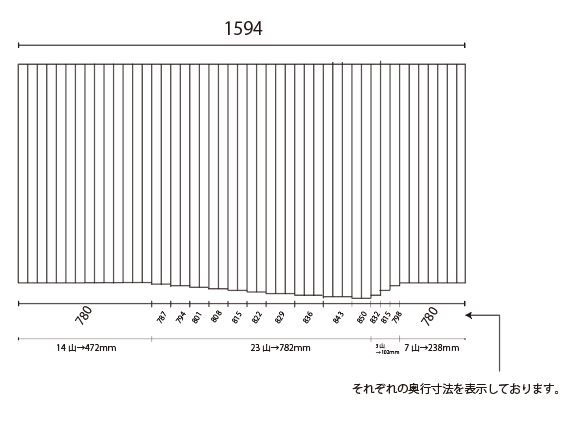 くるくる巻ける巻きふた　オーダーシャッターふた850ｘ1594mm　変形