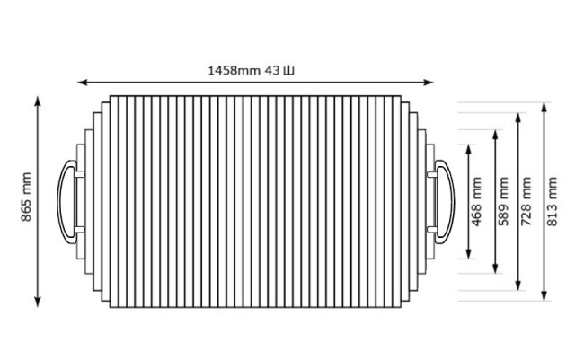 変形巻きふた　865ｘ1458mm（43山）取っ手有、無しお選びいただけます/取っ手有