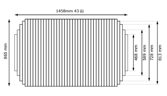 オーダーシャッター865ｘ1458mm（43山）