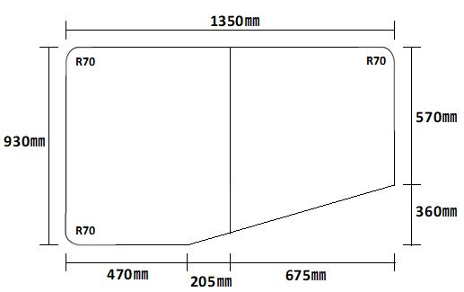 変形組合せ風呂ふた　930mm×1350mm 2枚割