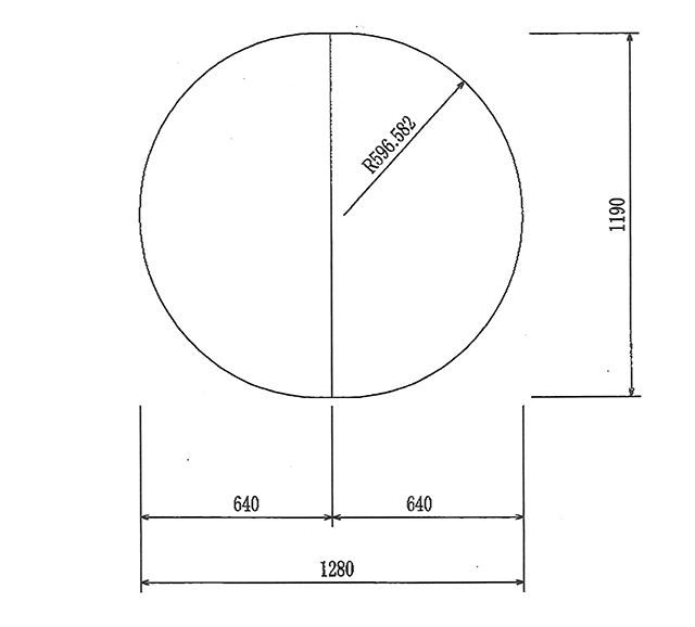 楕円型　変形組合せ風呂ふた 1190mm×1280mm　２枚割