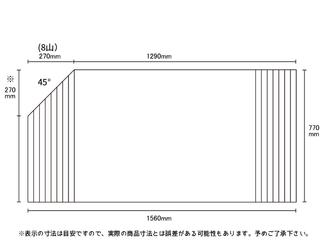 変形巻きふた　左上45度カット　770ｍｍ×1560ｍｍ