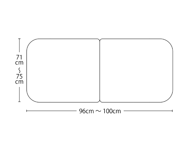 【送料無料】オーダーメイド冷めにくいneo風呂ふた　奥行71～75×間口96～100cm ２枚割