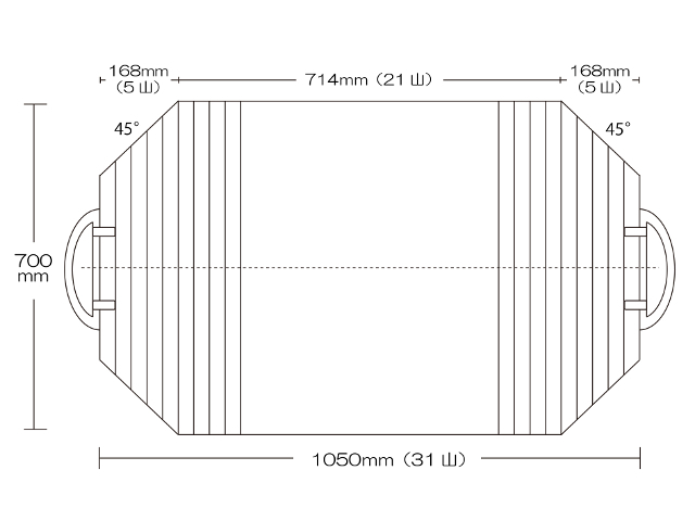 取っ手付き変形巻きふた　700ｍｍ×1050mm