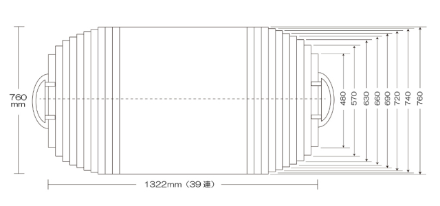 取っ手付き変形巻きふた　760ｍｍ×1322mm