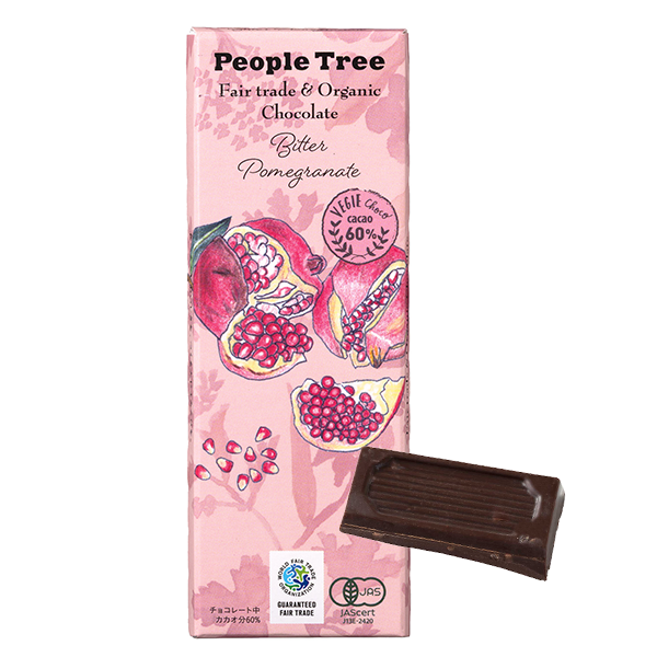 オーガニック ビター ・ザクロ　板チョコ【PeopleTree/フェアトレード＆オーガニックチョコレート】【ゆうパケット対象商品】