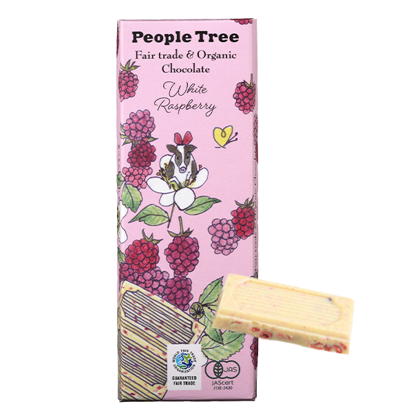 ホワイト・ラズベリー　板チョコ【PeopleTree/フェアトレード＆オーガニックチョコレート】【ゆうパケット対象商品】