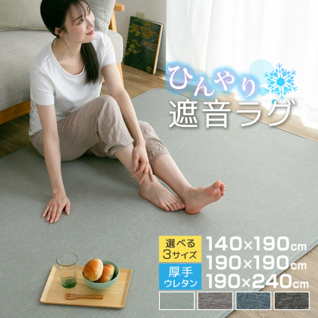 ラグ 洗える 厚手 1.5畳 2畳 3畳 夏用ラグ クールラグ ひんやり 夏用 接触冷感 涼しい カーペット 遮音 防音 リビング 赤ちゃん 子供 ひんやりマット おしゃれ ラグマット カーペット 夏 涼感 冷感 北欧