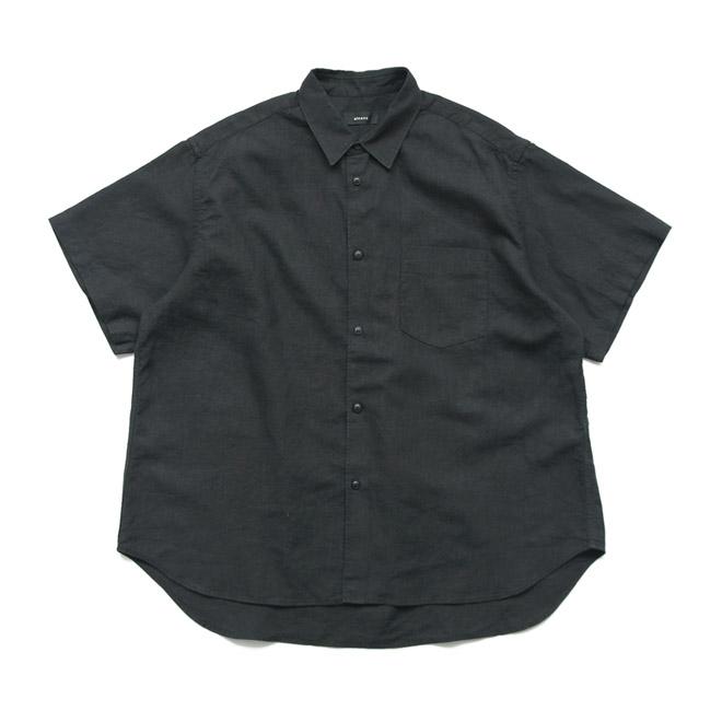 alvana / Linen SS Regular Shirts - Black