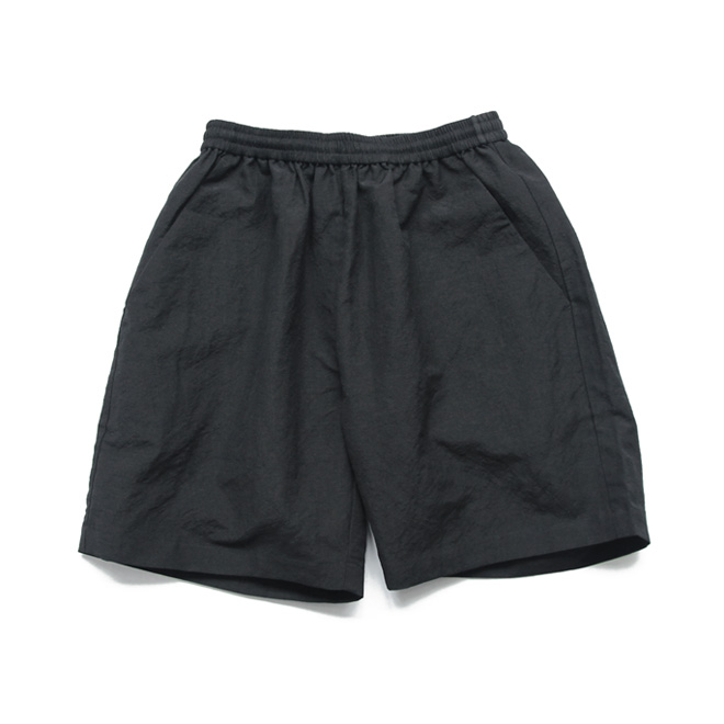 alvana / Wool Linen Milling Training Shorts - Black