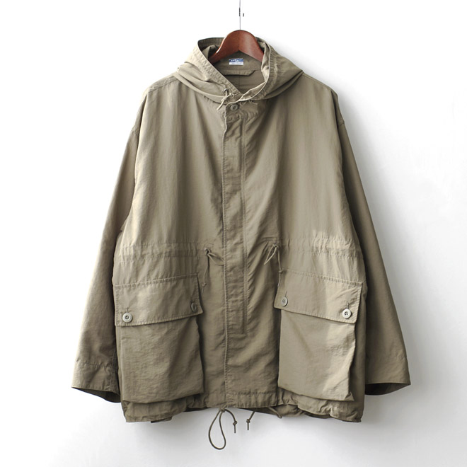 Army Twill / Nylon OX Hooded Coat - Olive