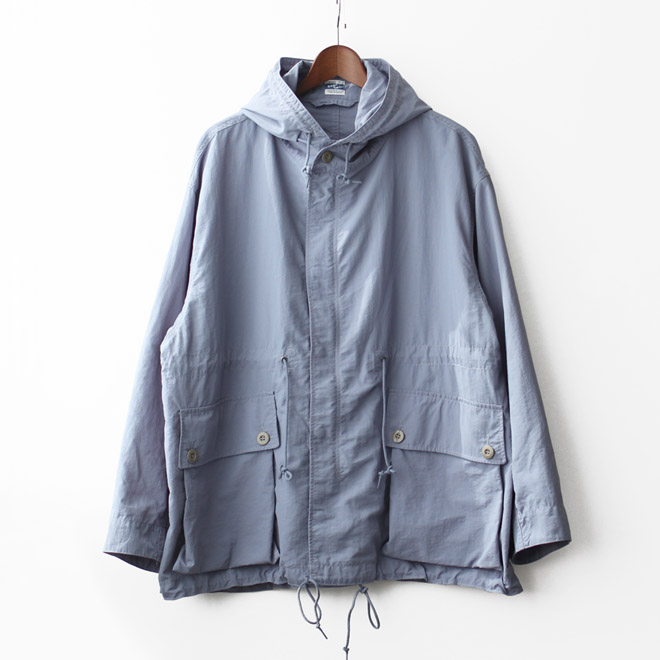 Army Twill / Nylon OX Hooded Coat - Blue