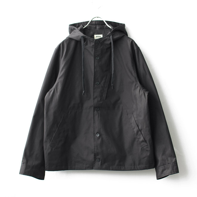 BRENA / Hood Coach Jacket - High Count Vintage Ox Black
