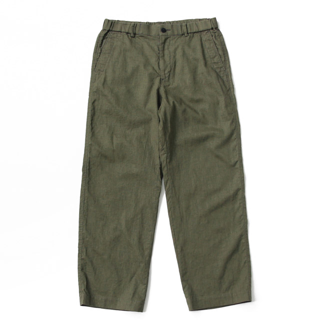 BRENA / Draw String Pants - French Linen Cotton Canvas Olive