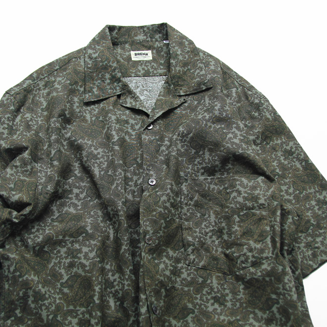BRENA / BRAZE SS - 6oz Linen Payslay Print Green