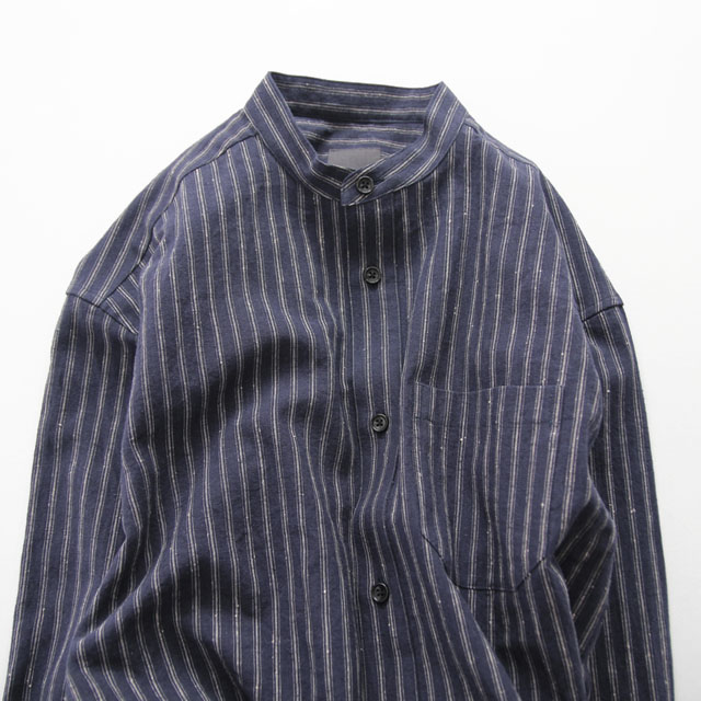 comm. arch. / KOMETSUNAGI Stripe LS Shirt - Navy Stripe