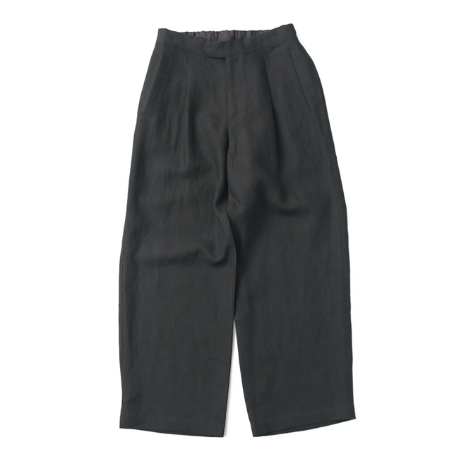 comm. arch. /  Belgium Linen High-Density Wide Pants - Blackout