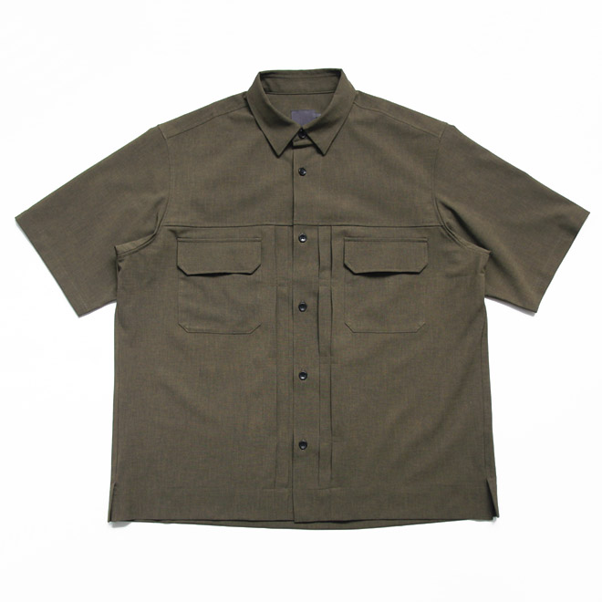 comm. arch. / Poly Ramie Tropical B.D. SS Shirt - Burnt Brown Mix