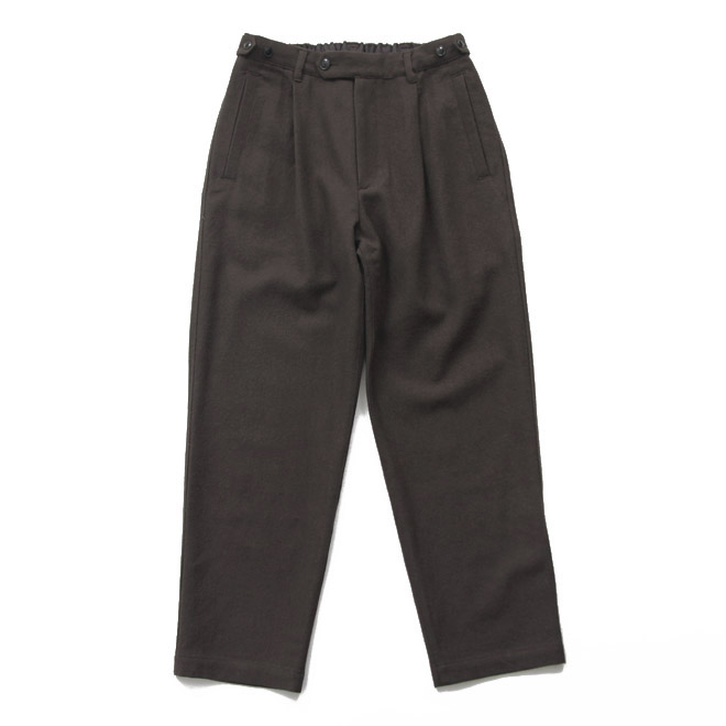 comm. arch. / Virgin Wool Washed Twill Trousers - Burnt Umber