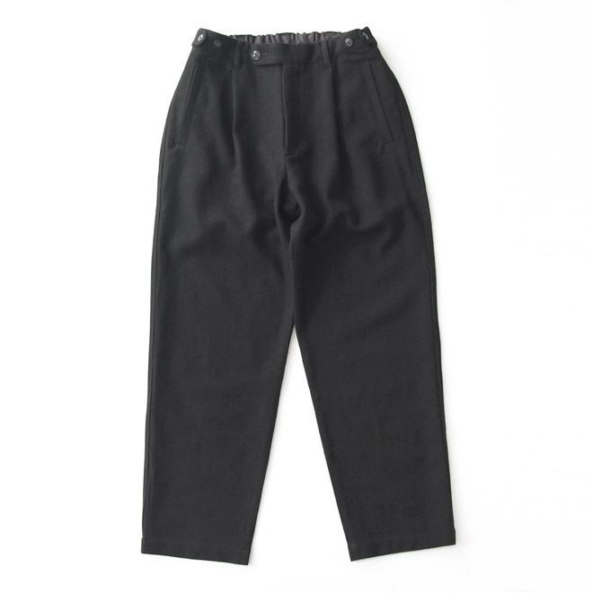 comm. arch. / Virgin Wool Washed Twill Trousers - Blackout