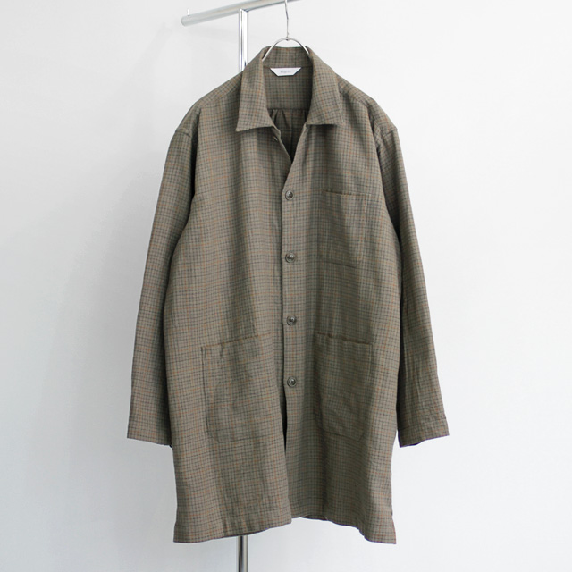 <40% OFF> FUJITO / Shirt Coat - Khaki Grey Check