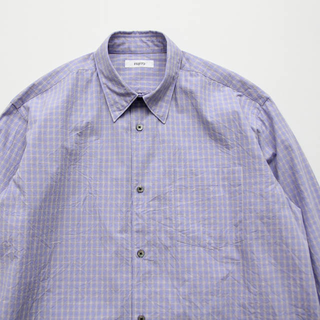 FUJITO / Big Silhouette Shirt - Lavender Check