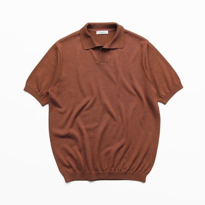 FUJITO / Knit Skipper Polo - Brown