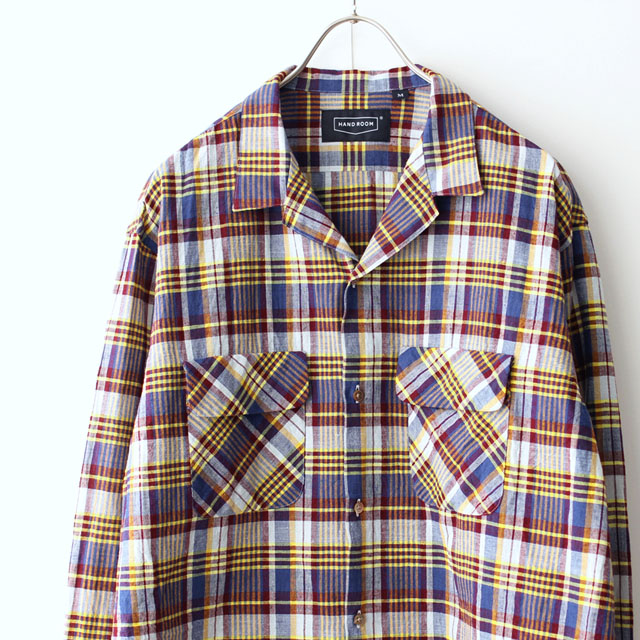 HAND ROOM / India Madras Double Patched Pocket Shirts