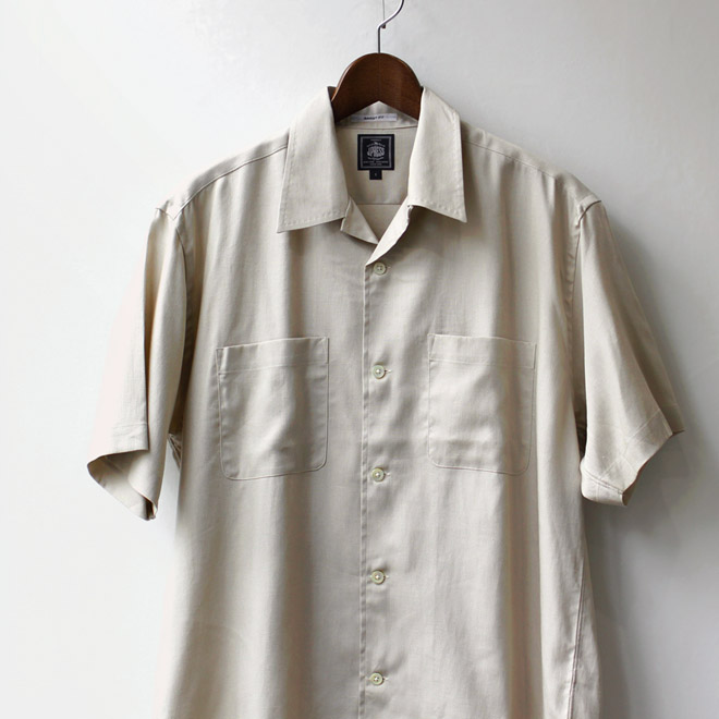 J.PRESS /  Baggy Fit Open Half Sleeve Shirt - Lt.Beige