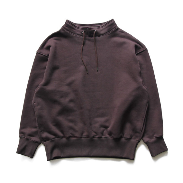 alvana / Massive Stand Collar Sweat - Brown Purple