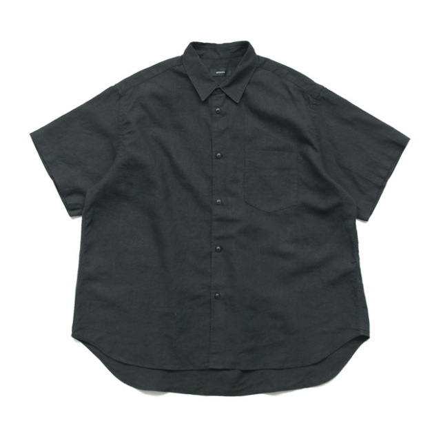 alvana / Linen SS Regular Shirts - Black