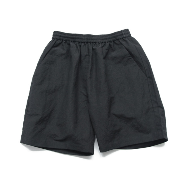 alvana / Wool Linen Milling Training Shorts - Black